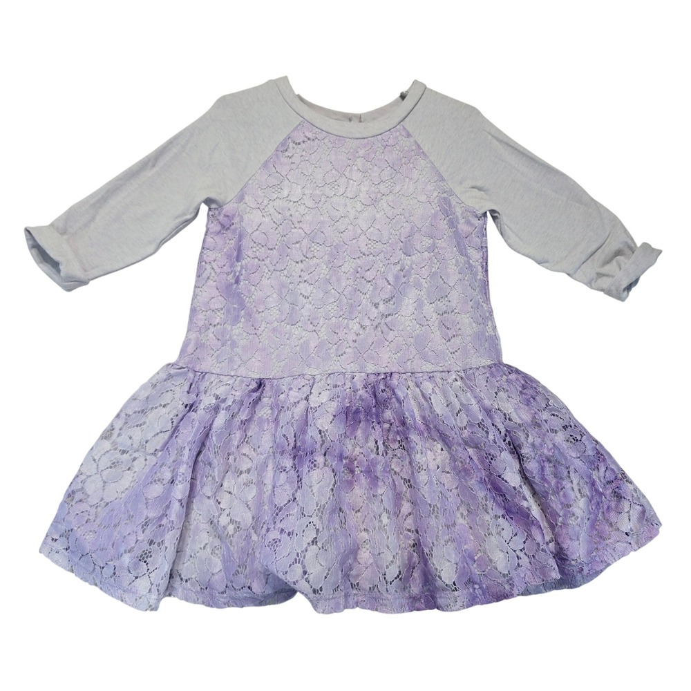 Girls Purple Tie Dye Lace Ruffle Dress Tunic Top Size 5